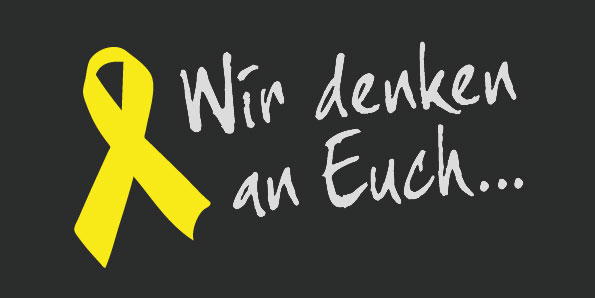 Gelbe Schleife + Wir denken an Euch Gelbe Schleife + Wir denken an Euch